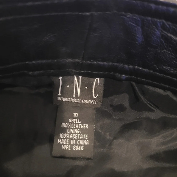 INC International concepts leather skirt  women's size 10 black (N3) - Picture 4 of 8